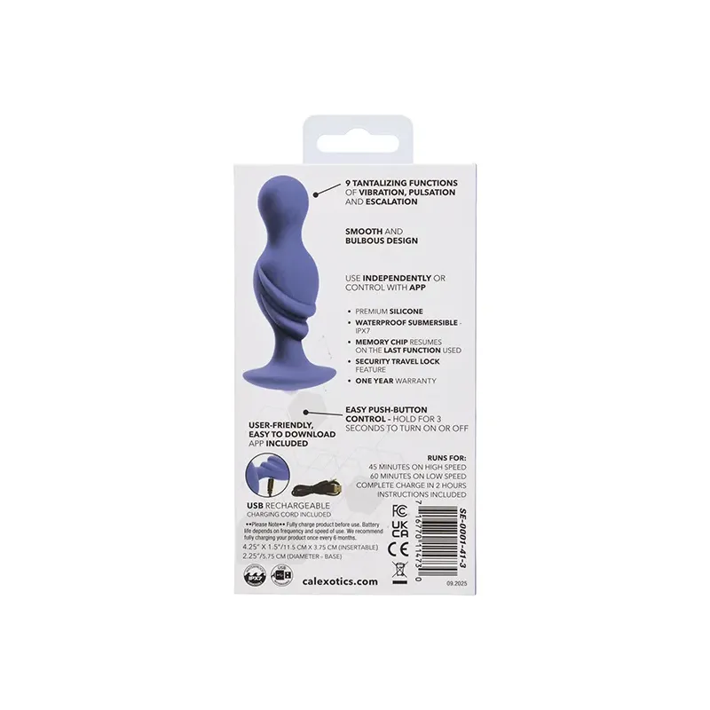 App-Enabled Anal Probe with Vibration and Escalating Functions