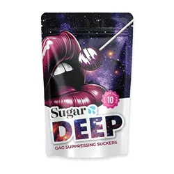 Sugar Splash Deep Gag-Suppressing Suckers with Magnesium Chloride, Purple Razz, Pack of 10