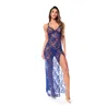 Sheer Lace Maxi Dress with Plunging Neckline and Open Back
