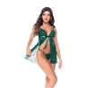 Lace Babydoll with Front Tie and Matching Thong