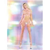 PVC Harness Open Cup Halter Top with Garter Leg Bands