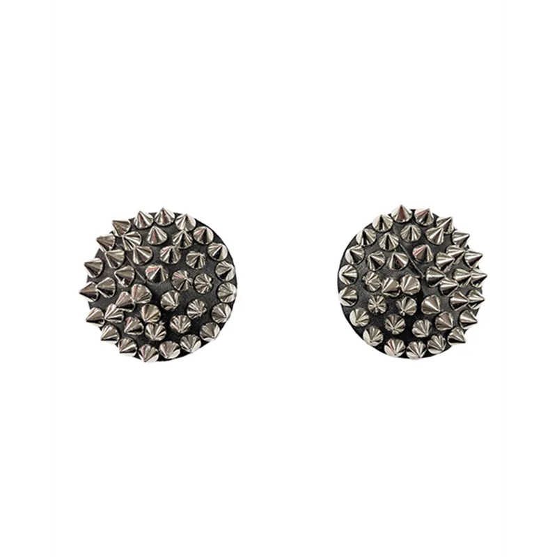 Round Spiked Reusable Pasties in PU Leather
