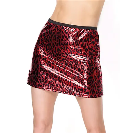 Metallic Wet Look Mini Skirt