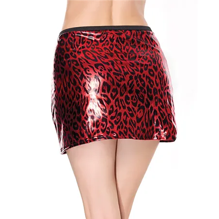 Metallic Wet Look Mini Skirt