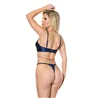 Wet Look and Lace Underwire Bra and Thong Set