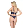 Wet Look and Lace Teddy with Garters