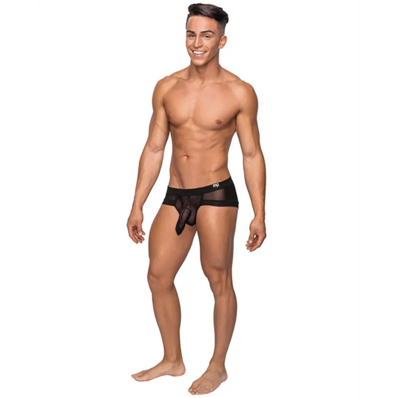 Stretch Mesh Micro Mini Short with Shaft Pouch