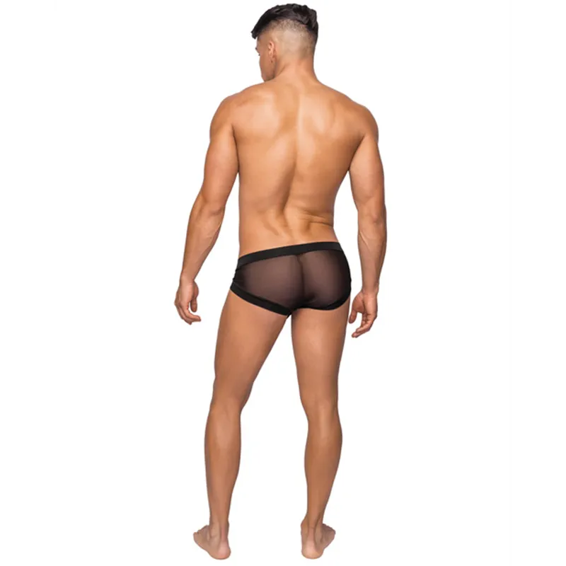 Stretch Mesh Micro Mini Short with Shaft Pouch