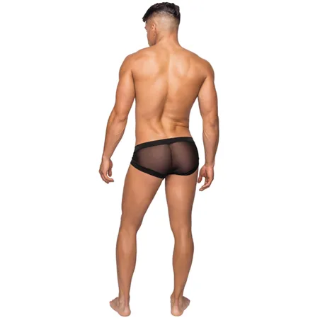 Stretch Mesh Micro Mini Short with Shaft Pouch