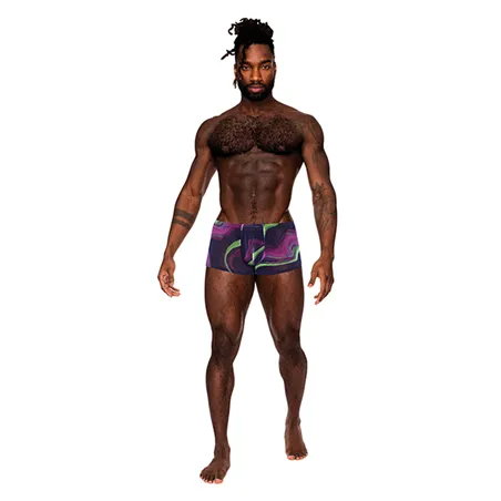 Galactic Sheer Micro Mesh Mini Short with Contour Pouch