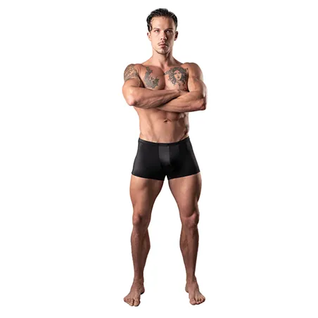 Satin Lycra Boxer in Black