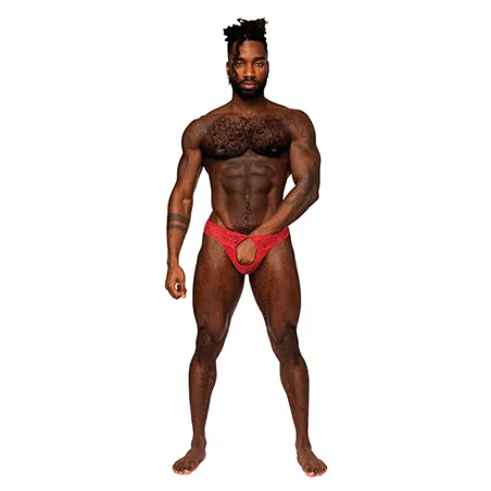 Lace Open Ring Thong with Crotchless Pouch