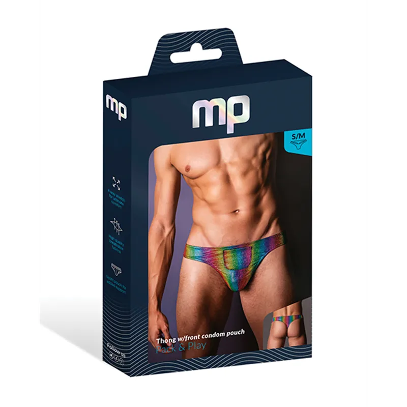Men's Thong with Condom Pouch