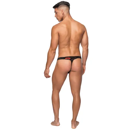Stretch Mesh Micro Thong with Lips Print
