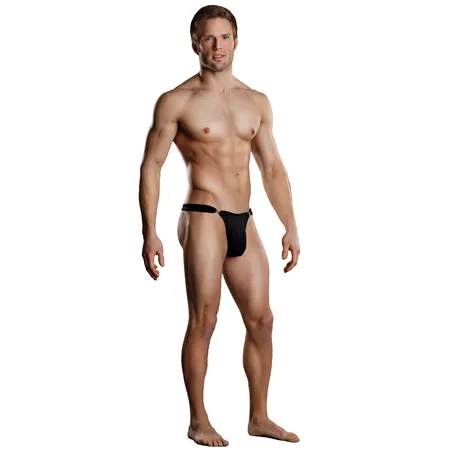 Men's Bong Clip Thong in Black