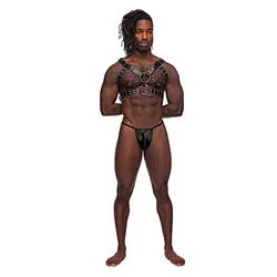 PU Leather Double Ring Body Harness