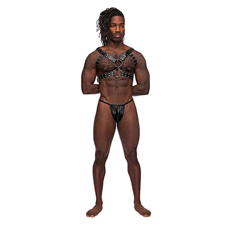 PU Leather Double Ring Body Harness