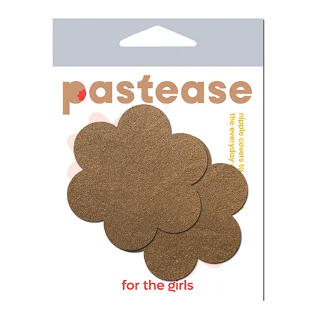 Daisy Suede Flower Pasties in Tan