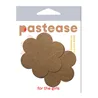 Daisy Suede Flower Pasties in Tan