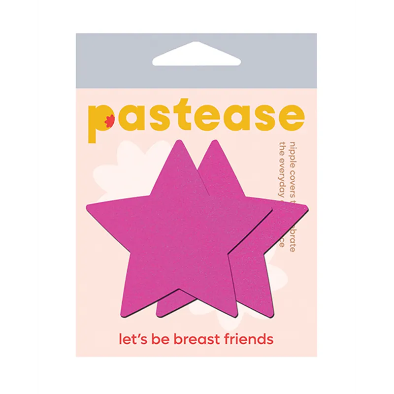 Star Nipple Pasties Black Light Reactive Neon Pink