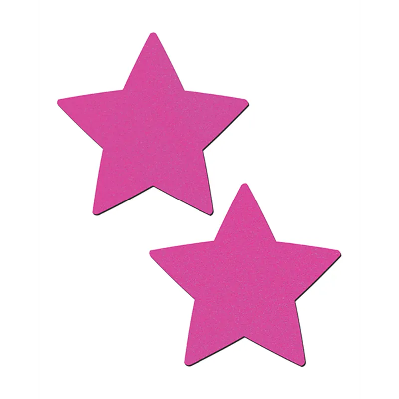 Star Nipple Pasties Black Light Reactive Neon Pink