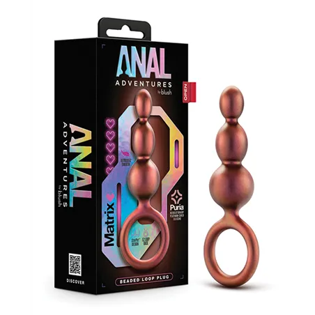Beaded Loop Anal Plug with Progressive Beads