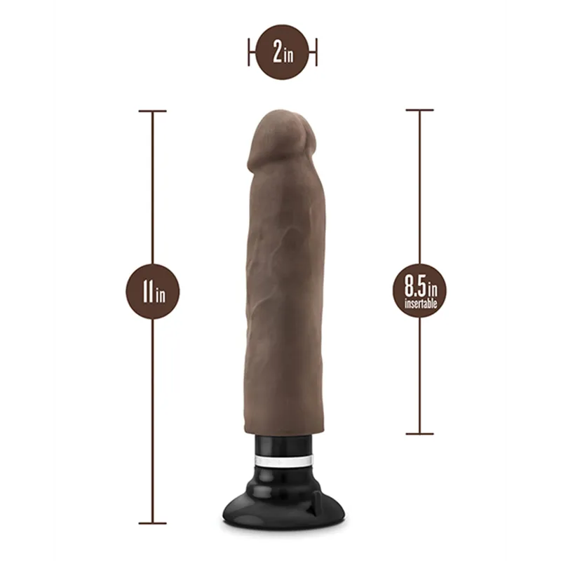 Magnum Vibrating Dong with Dual Density Sensa Feel 11 Inch in Chocolate