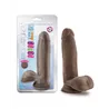 Dual Density Realistic Dildo with Flexible Spine in Chocolate
