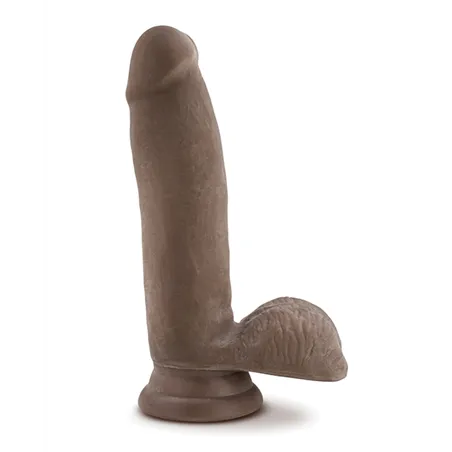 Dual Density Realistic Dildo with Flexible Spine in Chocolate