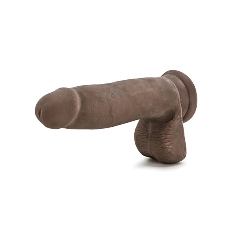 Dual Density Realistic Dildo with Flexible Spine in Chocolate