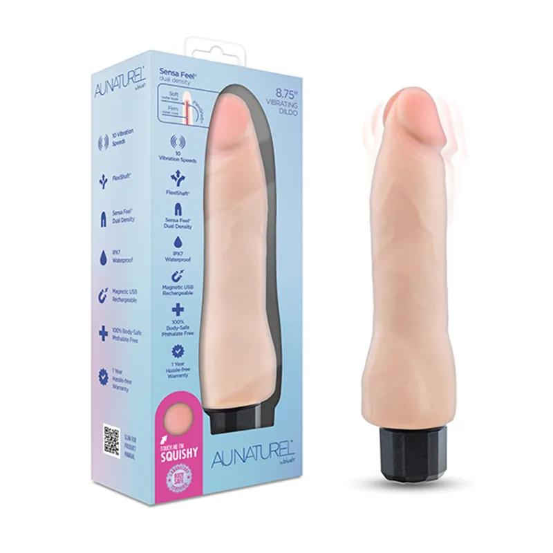 Au Naturel Vibrating Realistic Dildo with Posable Core