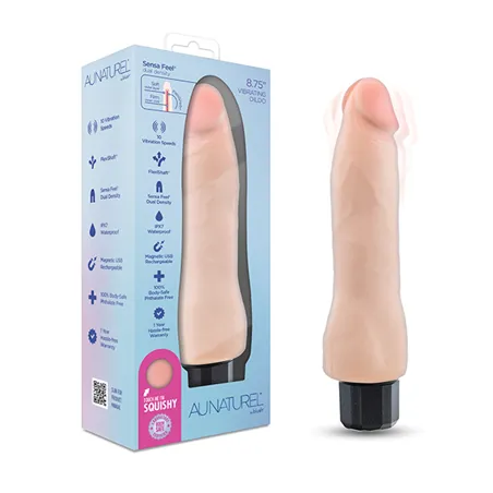 Au Naturel Vibrating Realistic Dildo with Posable Core