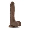 Realistic Dildo with Dual Density and Flexible Spine in Chocolate