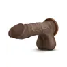 Realistic Dildo with Dual Density and Flexible Spine in Chocolate