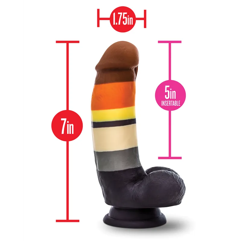 Bear Pride Silicone Dildo with Suction Cup Base