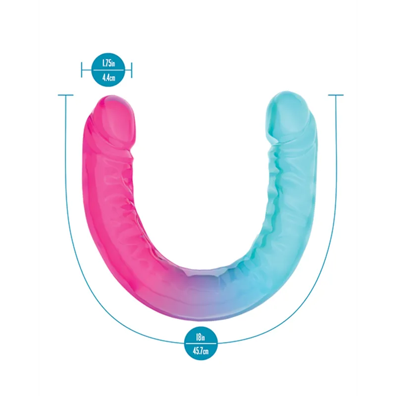 Double Dong with Multicolor Gradient Finish 18 Inch