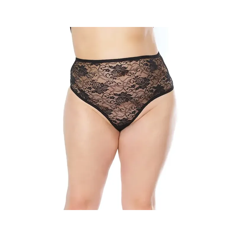 Stretch Lace High Waist Thong