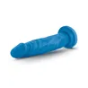 Neo Dual Density Vibrating Dildo in Neon Blue