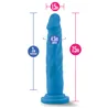 Neo Dual Density Vibrating Dildo in Neon Blue