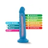 Neo Dual Density Vibrating Dildo in Neon Blue