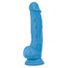 Neo Dual Density Realistic Dildo with Balls 7.5 Inch Neon Blue