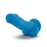Neo Dual Density Realistic Dildo with Balls 7.5 Inch Neon Blue