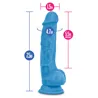 Neo Dual Density Realistic Dildo with Balls 7.5 Inch Neon Blue