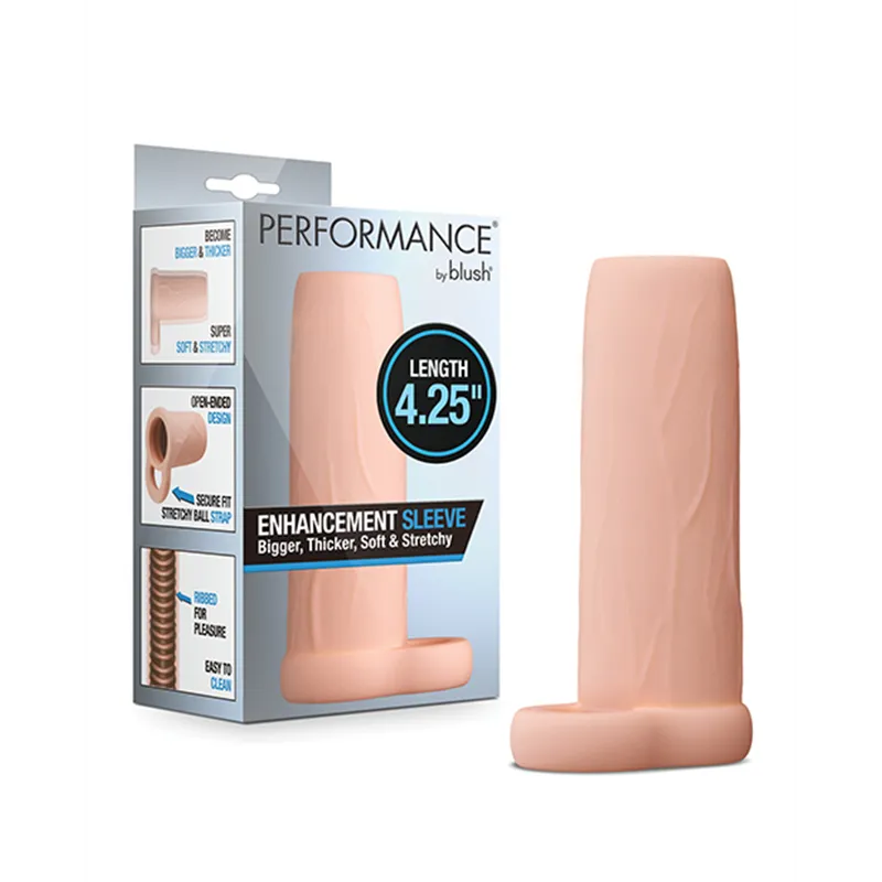 Penis Enhancement Sleeve with Ribbed Interior 4.25"