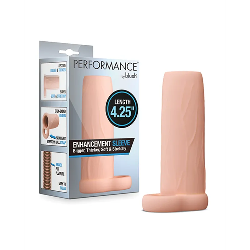 Penis Enhancement Sleeve with Ribbed Interior 4.25"