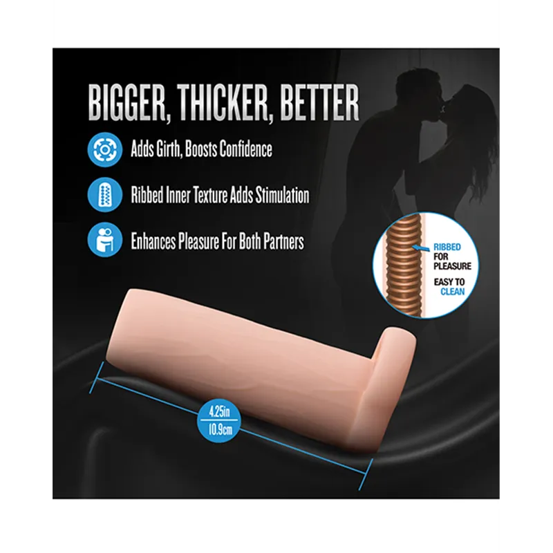 Penis Enhancement Sleeve with Ribbed Interior 4.25"
