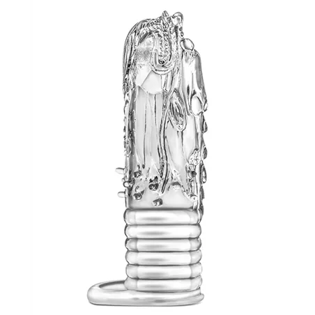Dragon Penis Sleeve with Ticklers and Ball Strap