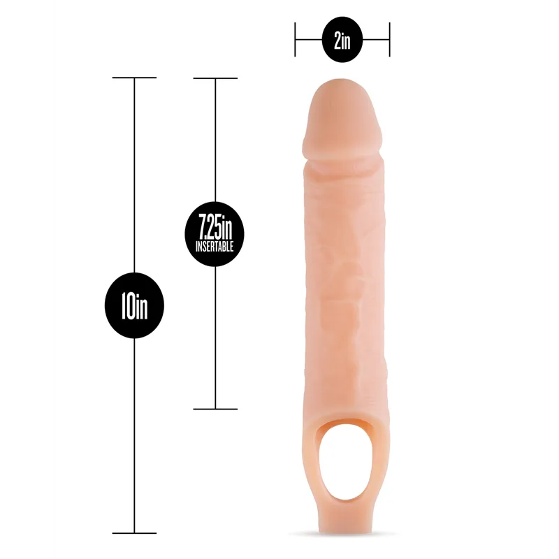Performance Plus 10 Inch Silicone Penis Extender with Ball Strap