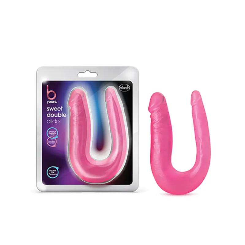 Double Dildo with Dual-Sized Ends in Pink