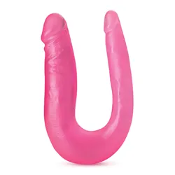 Double Dildo with Dual-Sized Ends in Pink